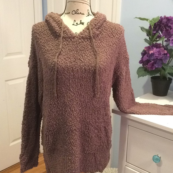 Last Medium Mocha Popcorn Texture Hoodie Sweater - Picture 7 of 8